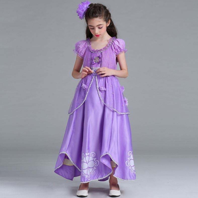 Baige Sophia Rapunzel Rochie lilac fata prințesă rochie performanță Halloween prințesa fata cosplay costum