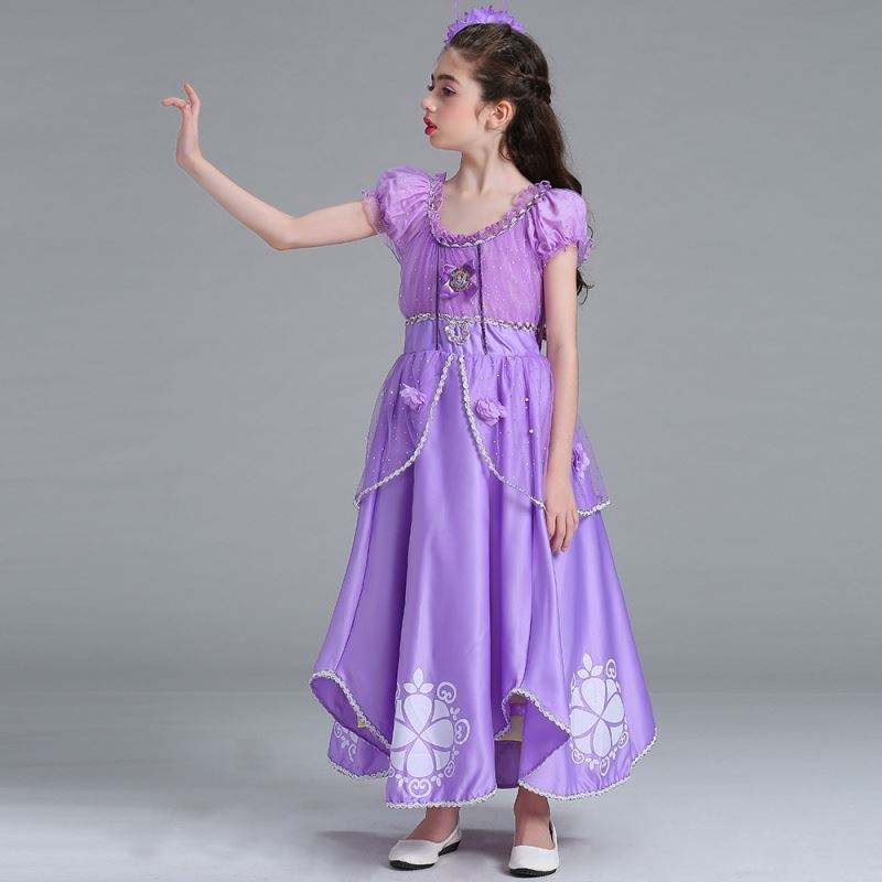 Baige Sophia Rapunzel Rochie lilac fata prințesă rochie performanță Halloween prințesa fata cosplay costum