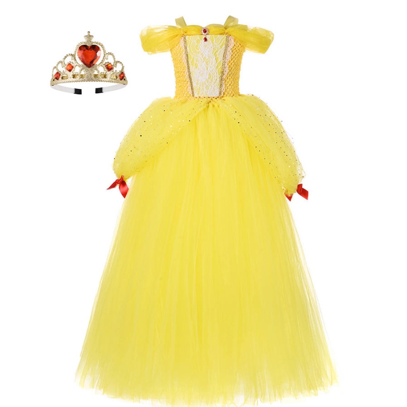 Girl Belle Princess Rochie Copii Frumusețe și Costum Beast Girl Baby Christmas Princess Party Party Party Fancy