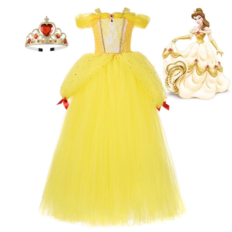 Girl Belle Princess Rochie Copii Frumusețe și Costum Beast Girl Baby Christmas Princess Party Party Party Fancy