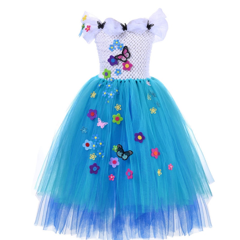 Rochie de costume Encanto Mirabel pentru fete cosplay Isabela Madrigal Prințesa Halloween Rochie cu pahare cercei