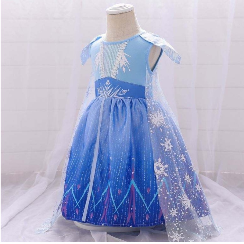 Baige Girls Rochie de varănou -născut Baby Elsa 2 Blue Girl Party Rochie BX1730