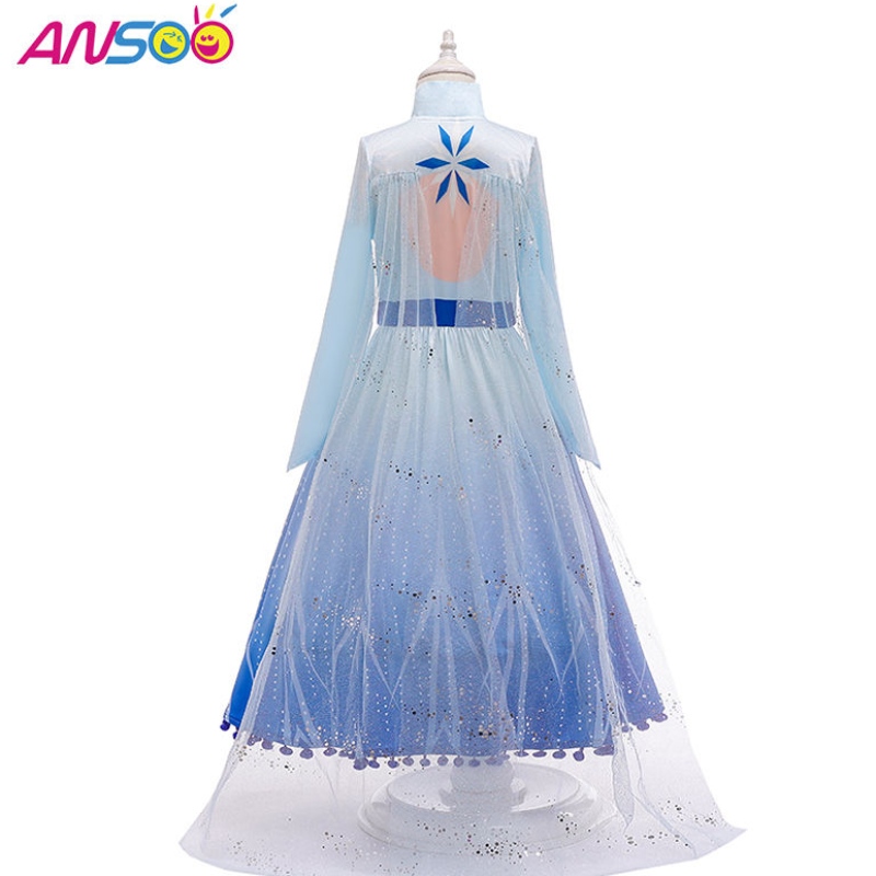 Ansoo Hot Sale Elsa Anna Cosplay Costum 3pcs A Set Girls Movie Princess Rochie pentru fete de 2-13 ani