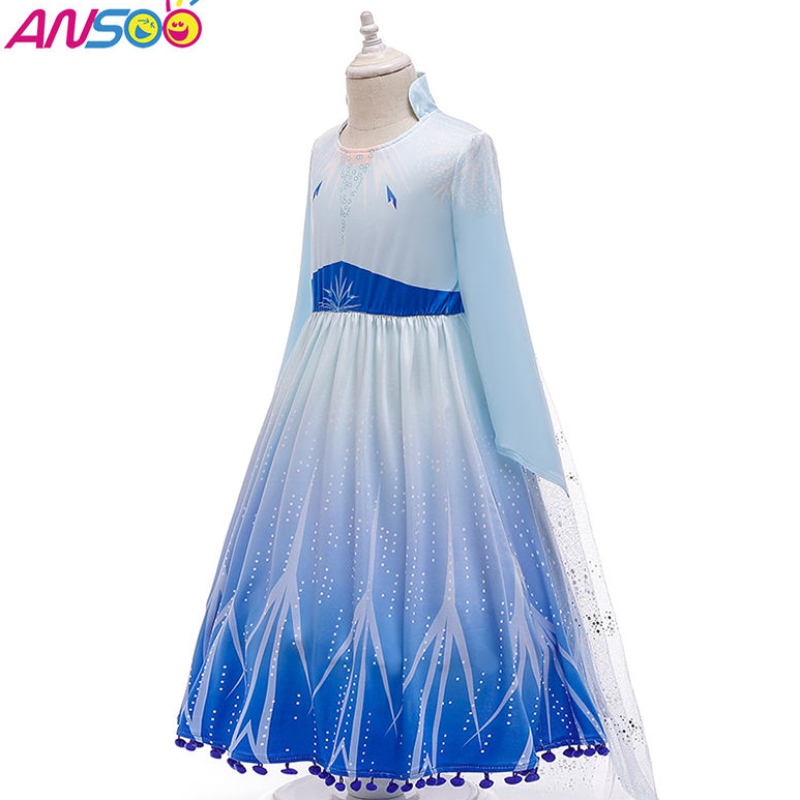 Ansoo Hot Sale Elsa Anna Cosplay Costum 3pcs A Set Girls Movie Princess Rochie pentru fete de 2-13 ani