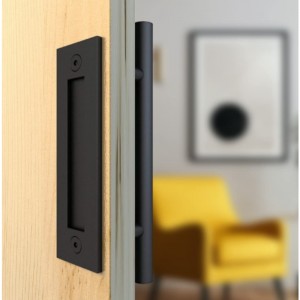 BH001 Black Round Round Barn Door Trage mânerul ușii glisante, mânerul ușii din lemn de hambar