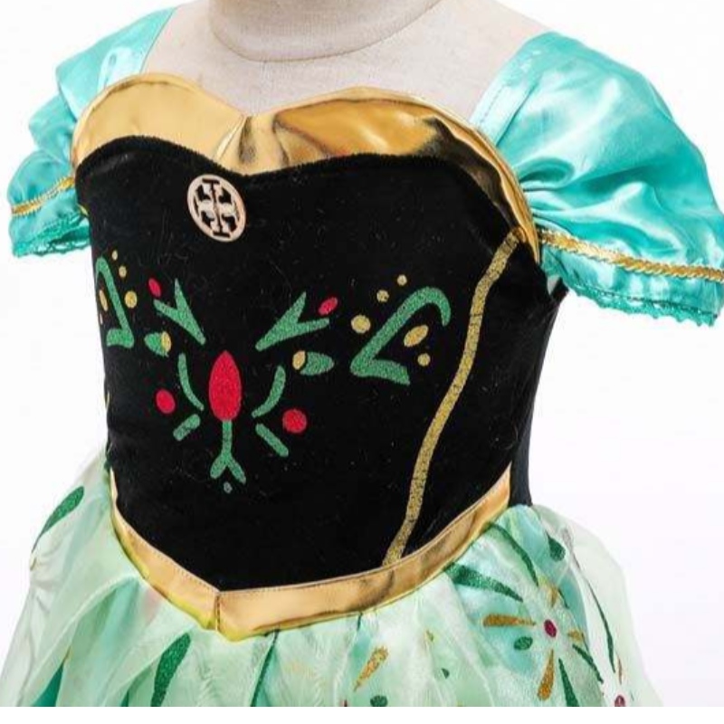 Ice Princess Coronation Green Costum Toddler fetițe Anna Green Princess Rochie HCGD-007