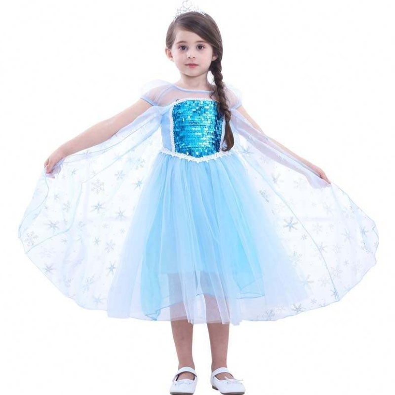 Prințesa Costume Petrecere denaștere Dress Up Fetele Elsa Beadings Rochie prințesă HCGD-044