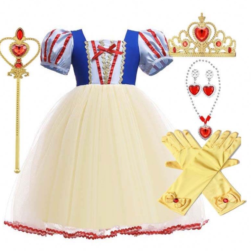 Costume clasice de zăpadă costum de zăpadă costum de prințesă pentru copii mici fete pentru copii rochie albă ca zăpadă hcsw-001