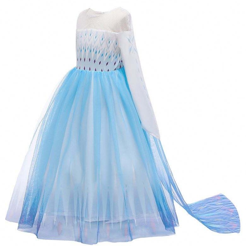 Halloween Carnaval Party Party Cosplay Outfit Ice 2 Mânecă lungă Rochie Elsa pentru fete HCGD-009