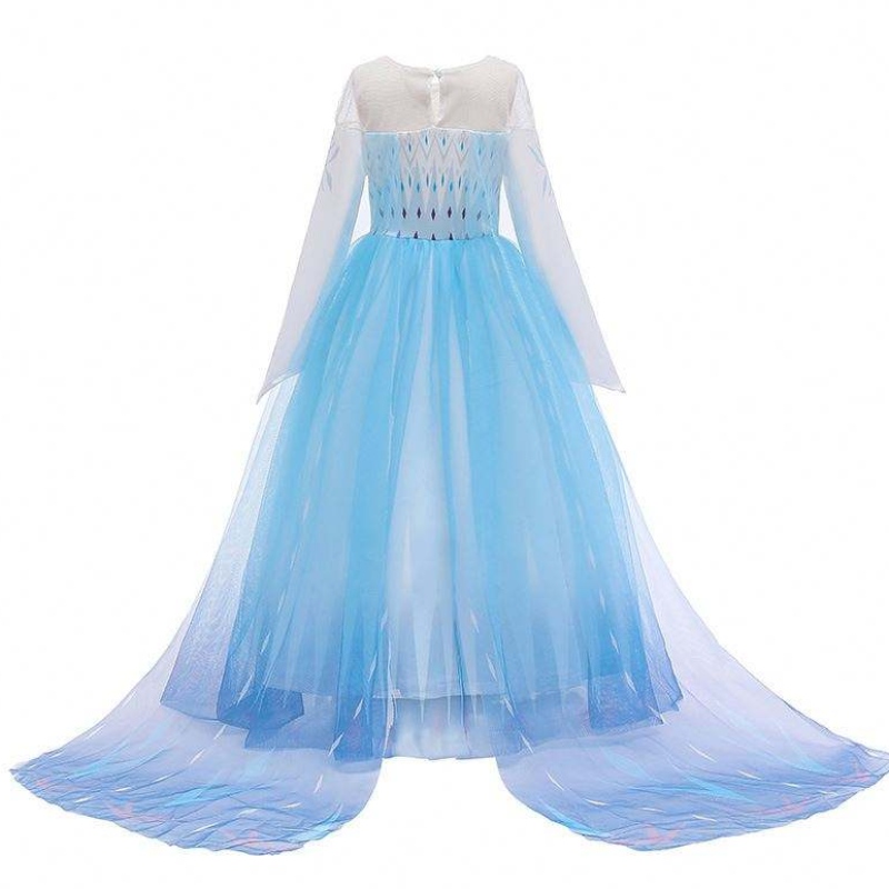 Halloween Carnaval Party Party Cosplay Outfit Ice 2 Mânecă lungă Rochie Elsa pentru fete HCGD-009