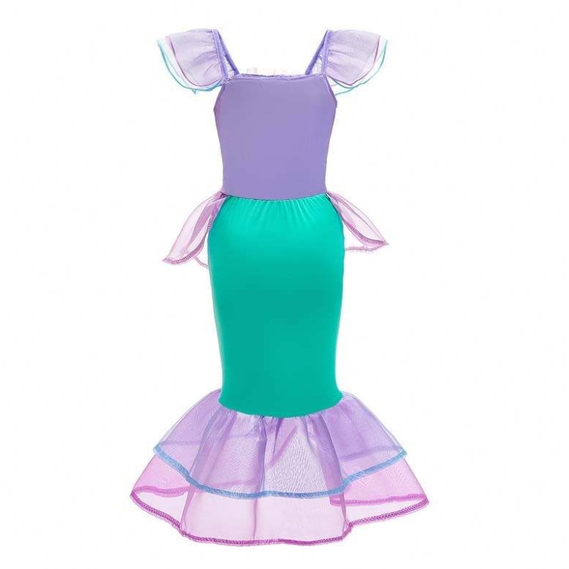 Dress Up Party Fetițe Mermaid Princess Sirena Costum Girl With Gloves Crown Bagheta 3-10 ani DGHC-028