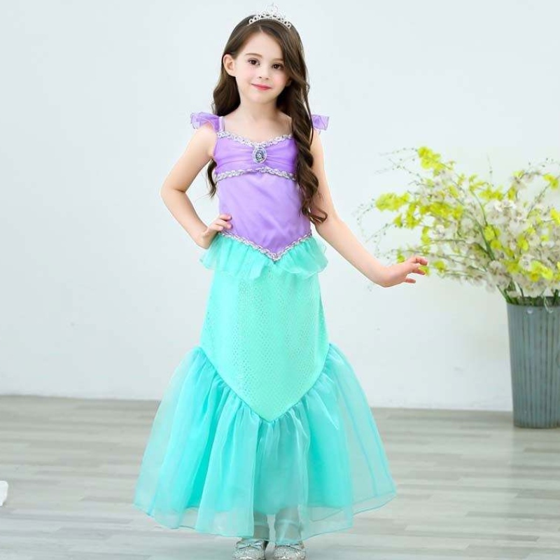 Petrecere de ziua denaștere rochie de Crăciun 2-10 ani copii prințesă cosplay fată ariel sirena costum hcmm-001