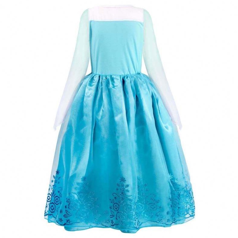 Copii pentru ziua denaștere Cosplay 2-10y paiete albastru cu mânecă lungă Halloween Prințesa Elsa Rochie Cosplay HCGD-039
