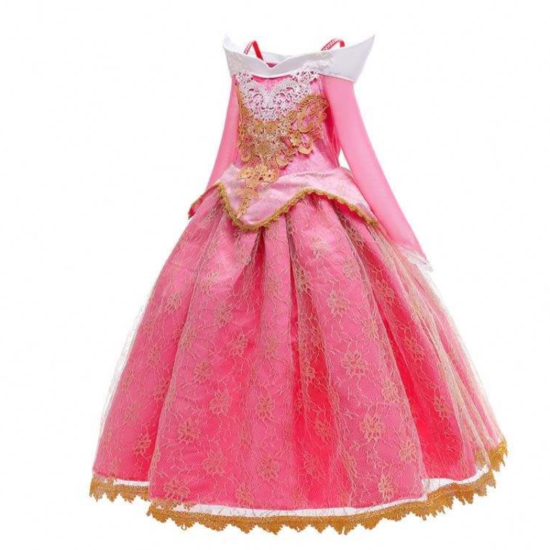 Girl Princess Dress Up Sleeping Beauty Pink Princess Costum pentru 3-10Y HCSP-001