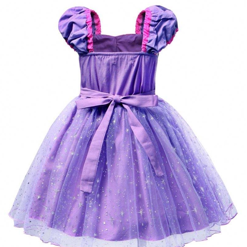 Rochie rochie de înaltă calitate Rapunzel prințesă pentru filme de petrecere personaje încurcate cosplay pentru fete rochie de petrecere denaștere timp de 1-4 ani