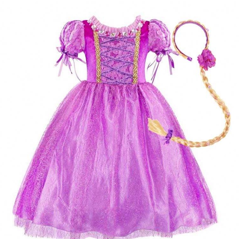 Gadgets 2022 Fetițe Purple Color Rapunzel Prințesă Rochie cu accesorii HCRS-006