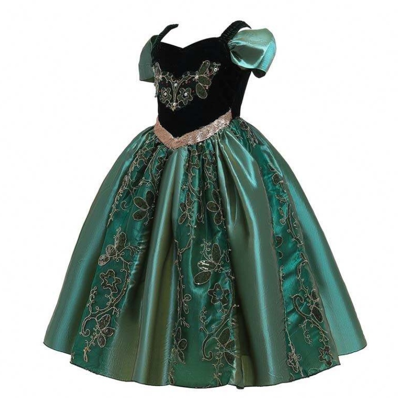 022 Cea mai vândută rochie pentru copii copii mici fete de Halloween Prințesa Anna Elsa Costum cu Cape HCGD-032