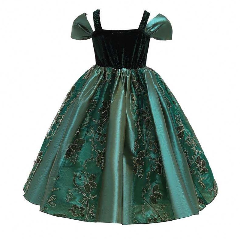 022 Cea mai vândută rochie pentru copii copii mici fete de Halloween Prințesa Anna Elsa Costum cu Cape HCGD-032
