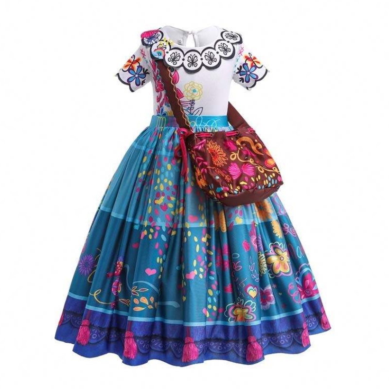 2022 Copii Encanto Madrigal Prințesă Fuste Outfits Blue Mirabel Rochie de la Encanto cu geantă 100-160cm HCIS-001