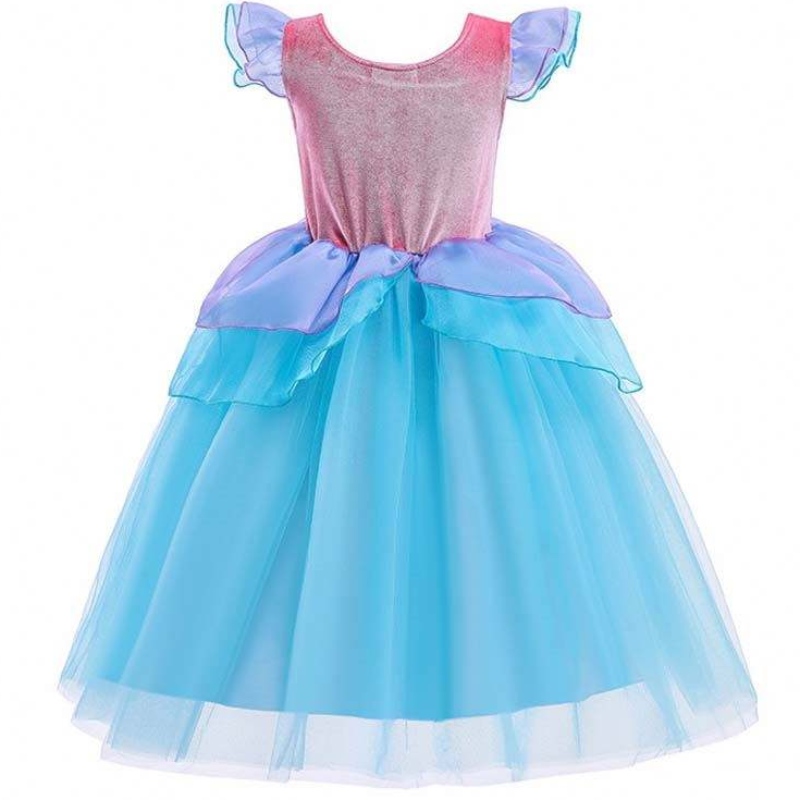 2022 Vânzări de top Halloween Copil prințesă paiete Ariel Ariel Blue Dress Costum HCMM-012