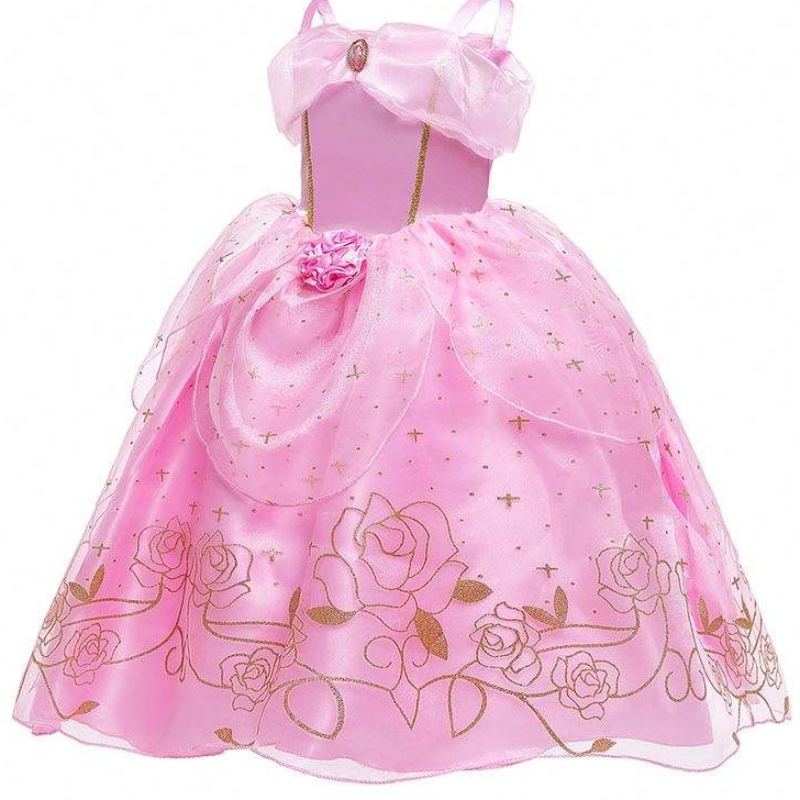 Kid Princess Dress Girl Summer Party Party Haine Pink Princess Aurora Costum HCSP-012