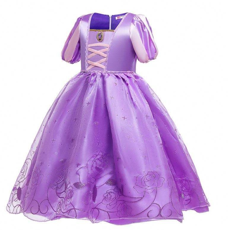 Costum de carnaval de Crăciun Halloween Kid Princess Purple Tulle Rapunzel Rochie HCRS-017