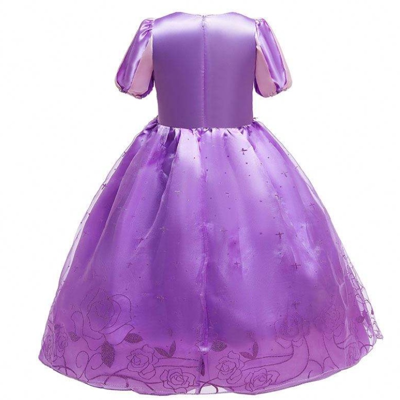 Costum de carnaval de Crăciun Halloween Kid Princess Purple Tulle Rapunzel Rochie HCRS-017