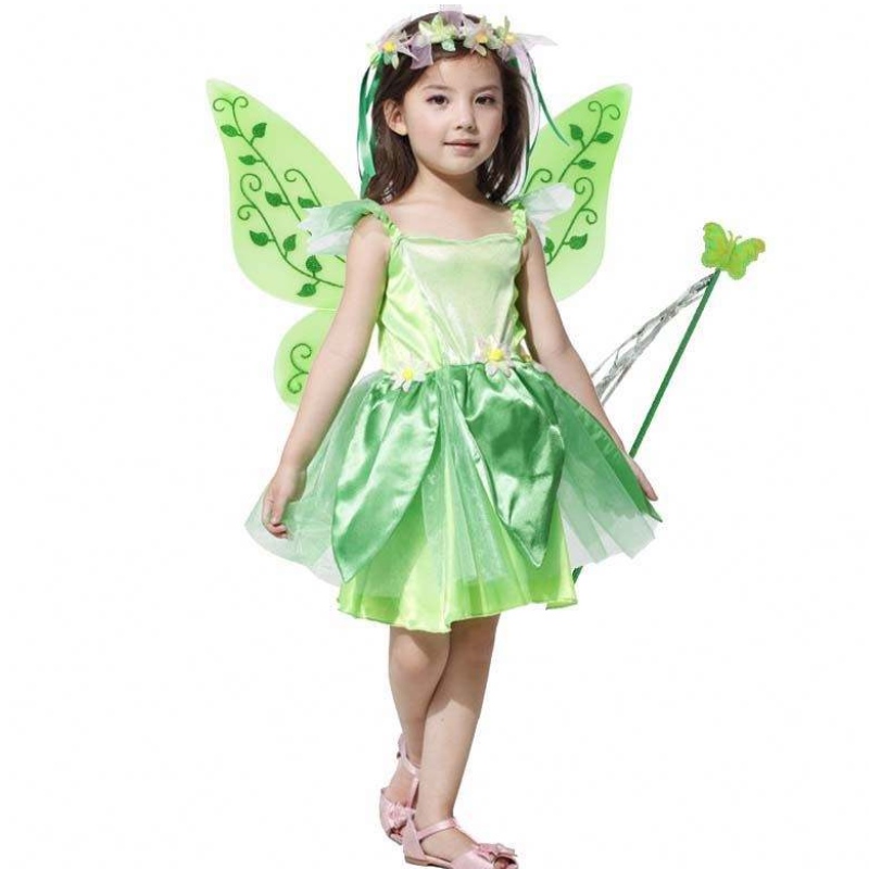 Fete Halloween Party Fairy Dress Up Kids Green Fairy Costum HCTB-008