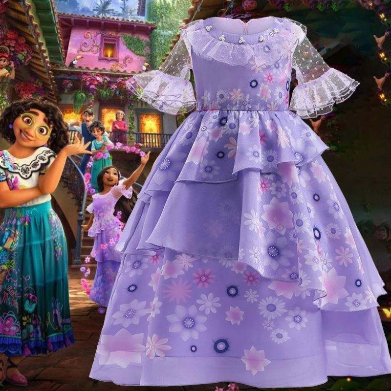 Anime Isabella Encanto Purple Rochie Fete Prințesa Copii Fancy Rochie Carnaval Cosplay Encanto Costum pentru copii Îmbrăcăminte