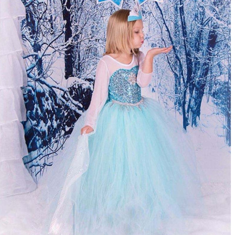 Fancy Baby Frocks Elsa Costum de Crăciun rochii de petrecere de Halloween pentru copii