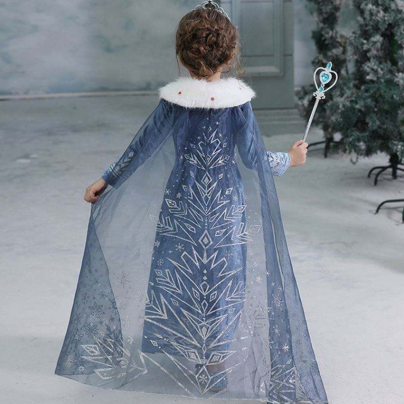 2020 Petrecere cu ridicata Elsa Anna Princess Girl Copii Copii de iarnă Îmbrăcați -vă costum cu haină