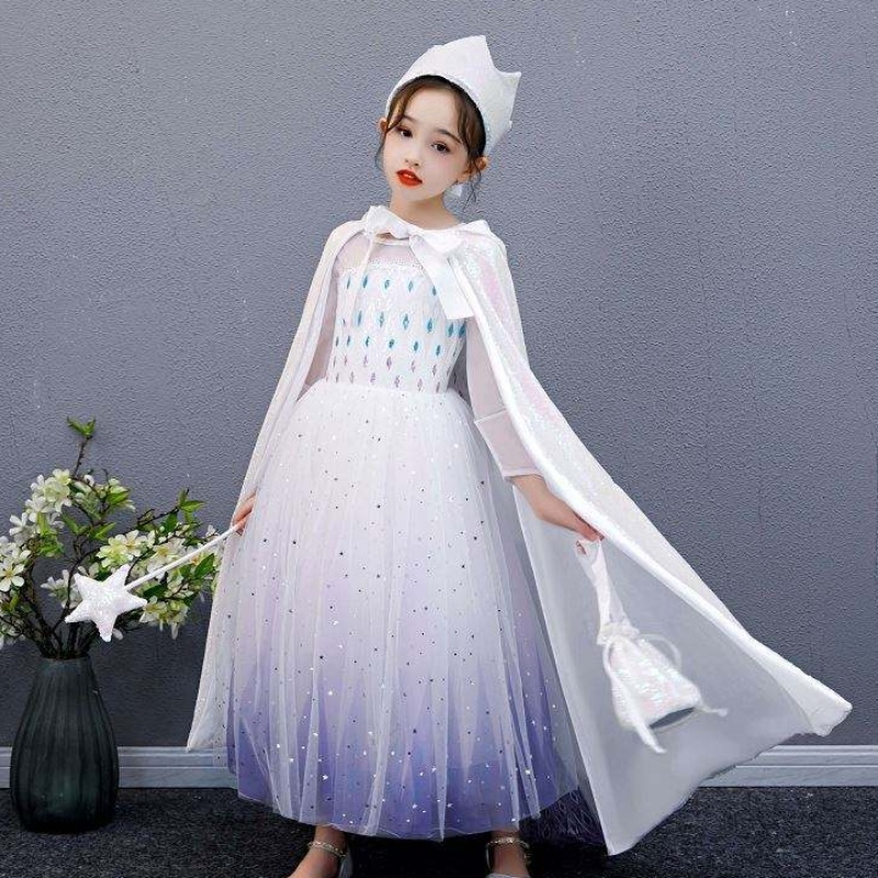 Baige Girl Sequined Cape Snow Queen Elsa Anna Costum Halloween de Crăciun pentru fete BX211