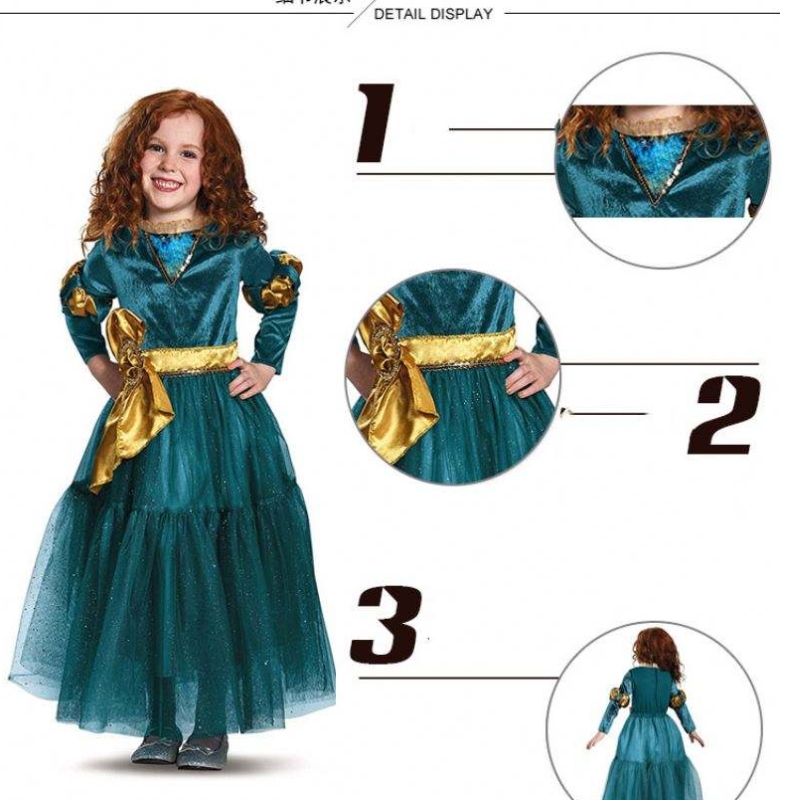 Girl cosplay prințesa rochie mică aventuri prințesa medievală îmbrăcăminte costum costum merida pentru fete