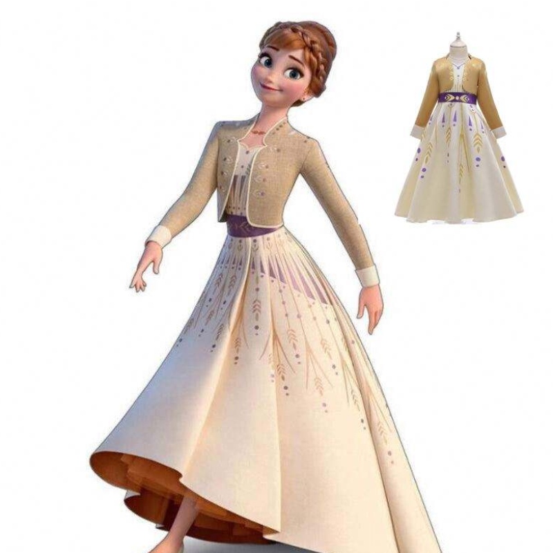 Film 2 Prințesa Elsa și Anna Baby Girls Cosplay Rochie BX1662