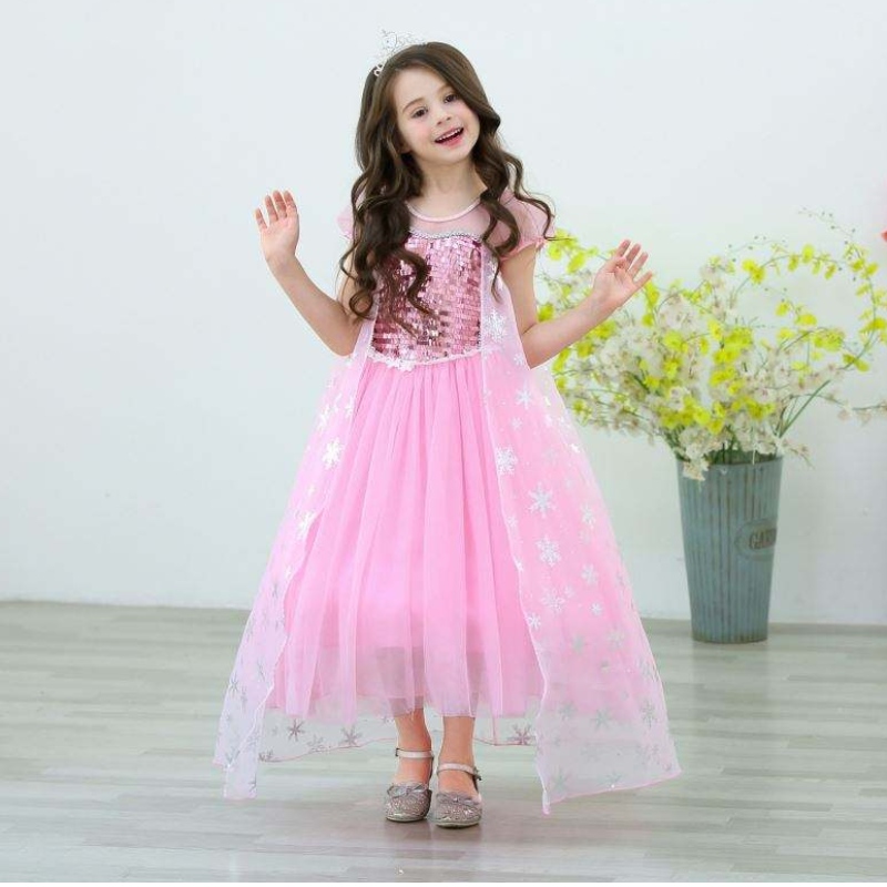 Fete Elsa Prințesa Elsa Anna Fashion Copii Costum Cosplay Costum Halloween Copii Rochie cu rochie Cape 3-10 ani