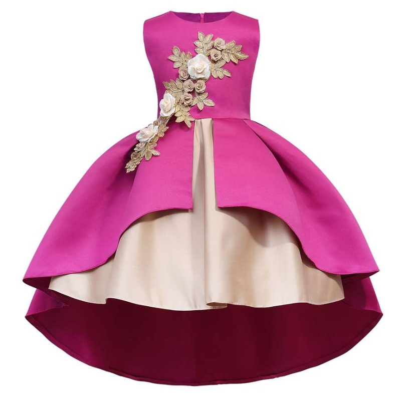 Rochii cu ridicata prințesa fără mâneci, rochii de tort prințesă pentru copii pentru copii rochii de fete cu flori rochii