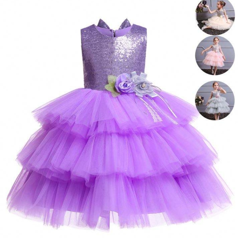 Vara New Backless Cake Princess Fustă Girl Bow Sequin Copii pentru copii \\ Costum de modă 1729