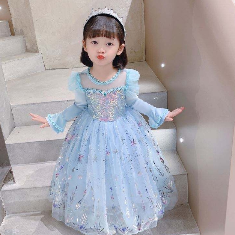 Rochie cu bilă cu angro baige rochie prințesă rochie de halloween copii cosplay costum cu mânecă lungă rochie elsa