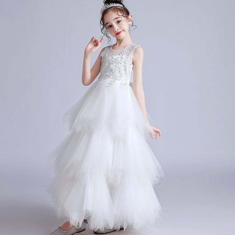Baige en-gros alb de lux Puffy Party Party Party Ball Rochie denaștere formală LP-2180