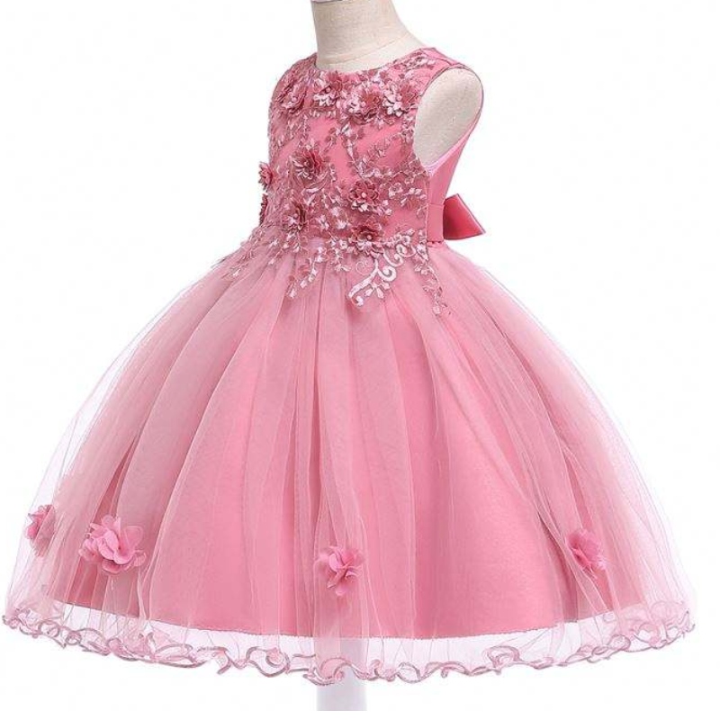 Baige High End Copii Rochie Puffy Sequin Fairy Princess Floare Fată rochie din Tulle pentru fete