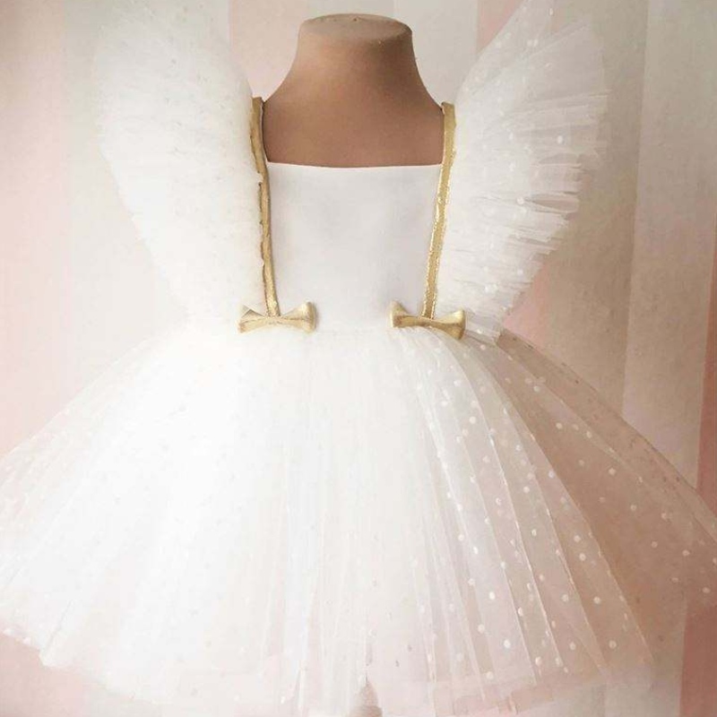 Rochiinoi pentru copii Baige Party Wear Mâneci pentru copii Rochie performantă pentru ziua denaștere L0816