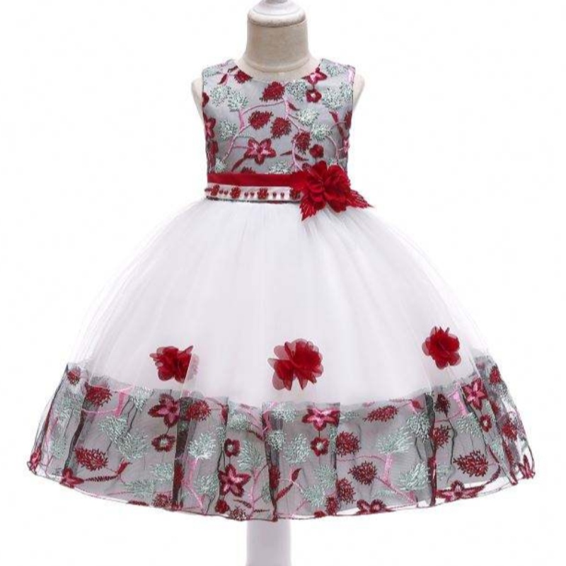 Rochie pentru petreceri cu flori pentru copii pentru copii pentru copii Fancy Girl Frock pentru bebeluși Mini Birthday Clothing L5045