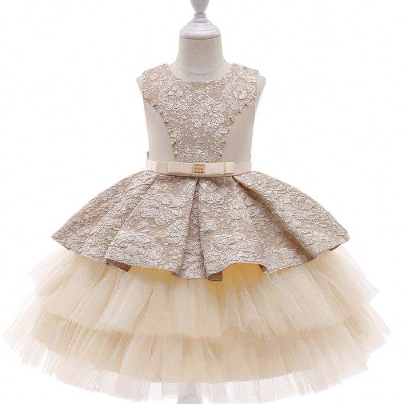 Baige Princess Flower Girl Rochie de vară Tutununta zile denaștere pentru copii pentru copii pentru adolescenți rochii de rochii de bal