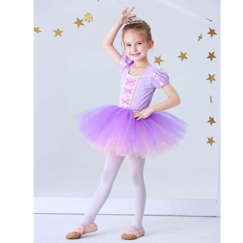 Baige Princess Elsa Cotton Îmbrăcăminte pentru copii îmbrăcăminte interpretând haine pentru petrecere ținute de ballet rochie de tutu design