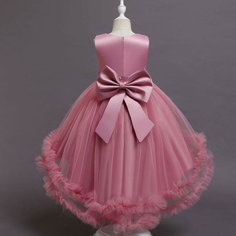 Baige Little Big Girls Flower Nunta tren Tutu rochie formală Party Party Princess Prom Ball Rochie