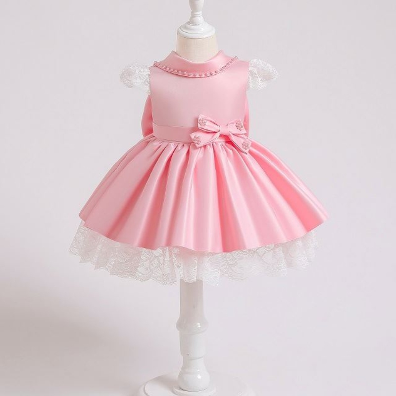 Baige Elegant Kids Kids Satin Party Rochie pentru copii Design pentru copii de 3-10 ani Copii Copii de vară XZ003