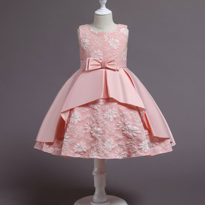 Baige cel mai recent design prințesă adolescentă petrecere denaștere rochie cu flori pentru fetiță rochii de petrecere denaștere
