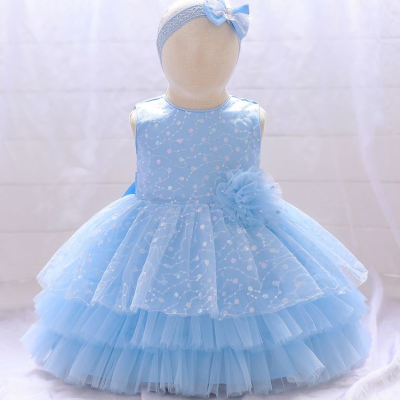 Baige Amage Hot Sale Hot Flower Girl Party Rochie Copii pentru copii pentrunaștere Luna completă Rochie de basm cu bandă de cap