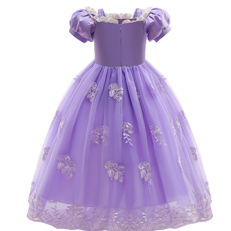 Rochie de basm prințesă pentru copii din dantelă violet fete design rochii costum pentru copii rochii denaștere pentru copii