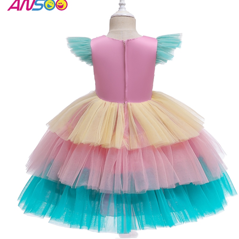 Ansoo Luxury Mermaid Scale Ballet Tutu Kids Girls Sequined Princess Halloween Cosplay Costume pentru fată